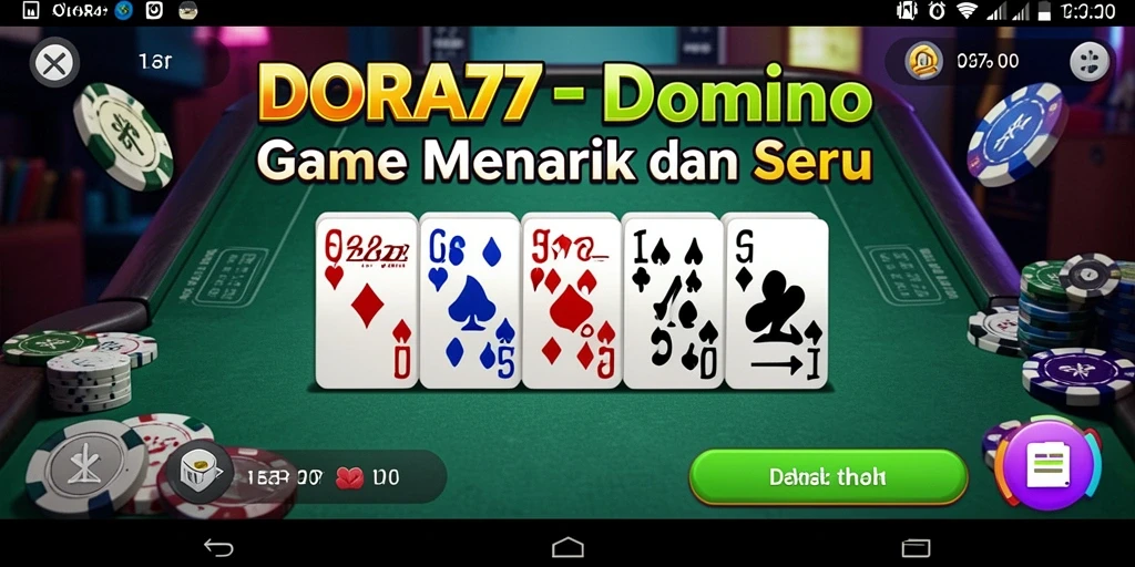 Screenshot gameplay DORA77 yang menunjukkan aksi seru permainan Domino.