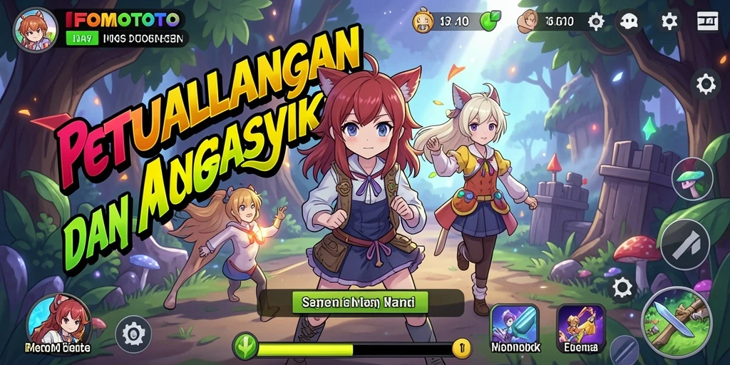 Gameplay FOMOTOTO yang penuh warna dan dinamis.