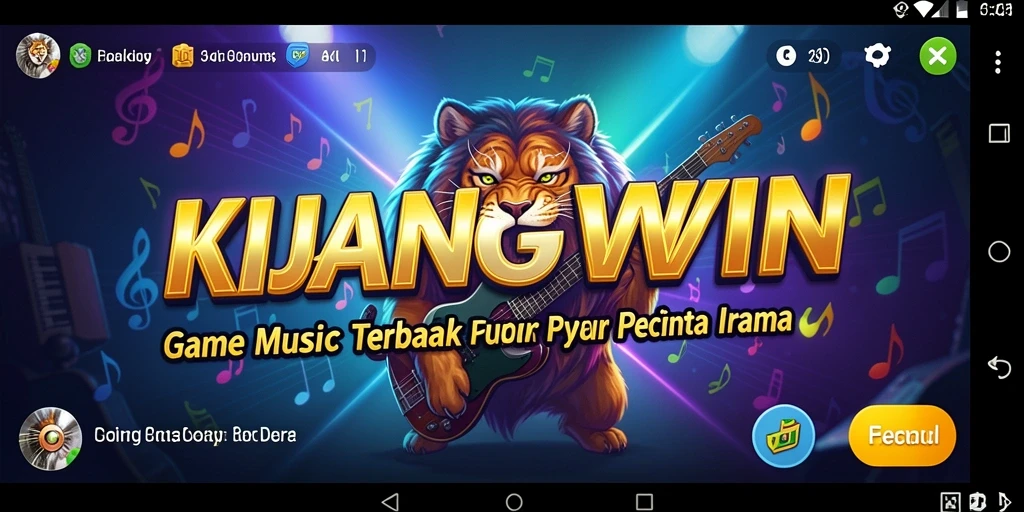 Tampilan gameplay KIJANGWIN dengan berbagai pilihan lagu.