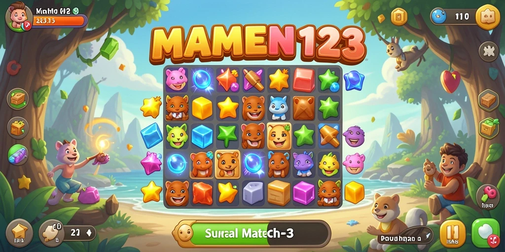 Tampilan gameplay yang seru dan menantang di MAMEN123.